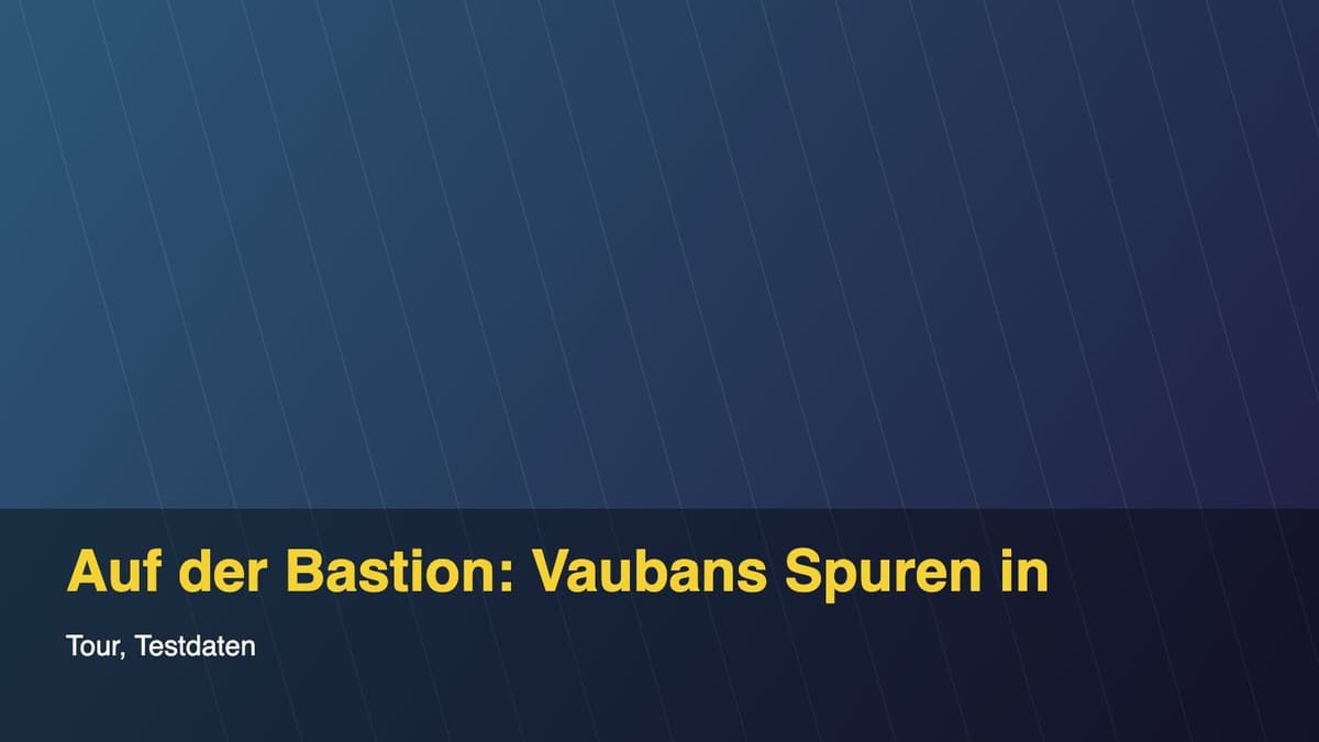 Auf der Bastion: Vaubans Spuren in Freiburg