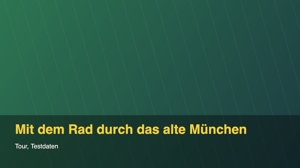Mit dem Rad durch das alte München