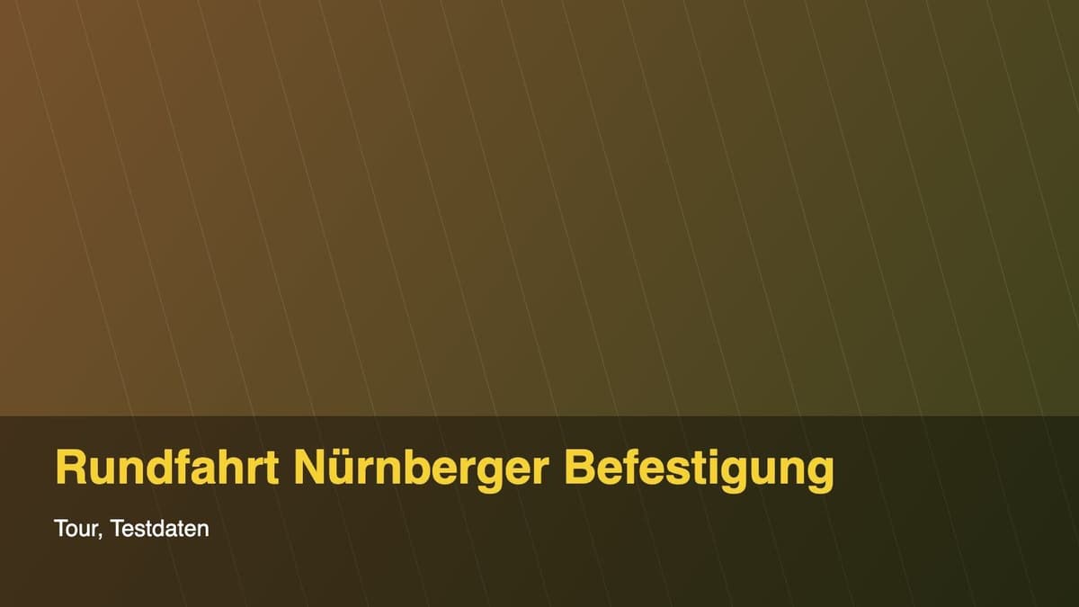 Rundfahrt Nürnberger Befestigung